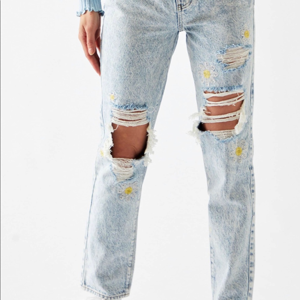 pacsun flower jeans